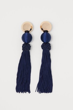 Long Earrings - Dark blue - | H&M US