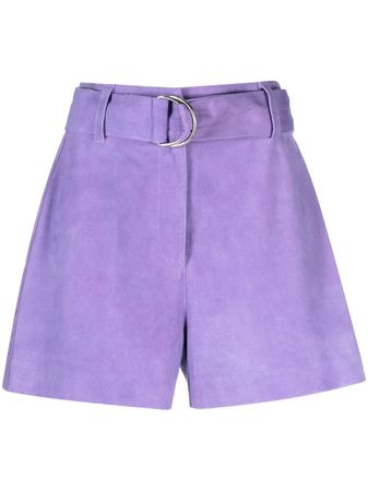 STAND STUDIO Neon Violet Suede Shorts - uploaded by mttch