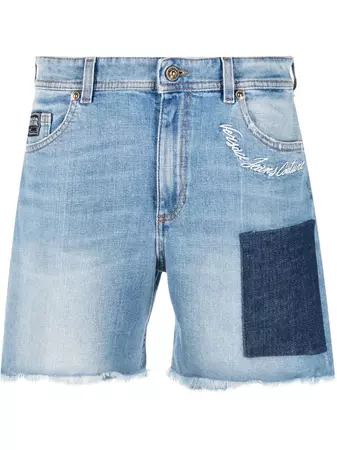 Versace Jeans Couture Fringed Edge Denim Shorts - Farfetch