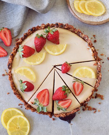 Lemon Cheesecake Tart | 6-Ingredient Vegan Recipe - Elavegan