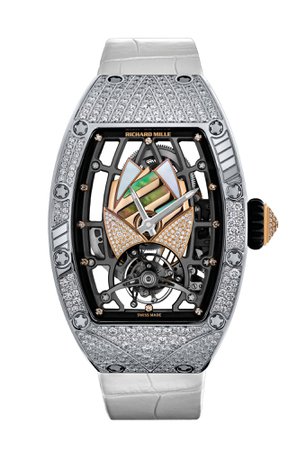 intricate white with diamonds ladies watch