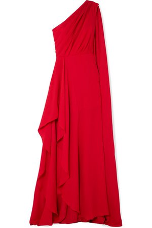 Elie Saab | One-shoulder asymmetric silk-georgette gown | NET-A-PORTER.COM