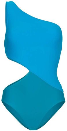 Blue Elmar one shoulder cutout swimsuit