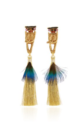 Tasseled Gold-Plated Earrings by Mercedes Salazar | Moda Operandi
