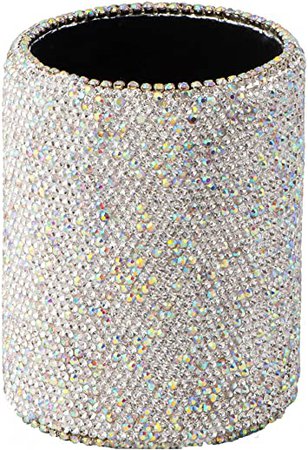 Amazon.com : TISHAA Bling Cup Holder Organizer – Pen Pencil Office Desk Table Decorative Supplies Rhinestone Crystal Glitter Home Bedroom Vanity Makeup Brush Storage Tumbler Bins Container Accessories : Office Products