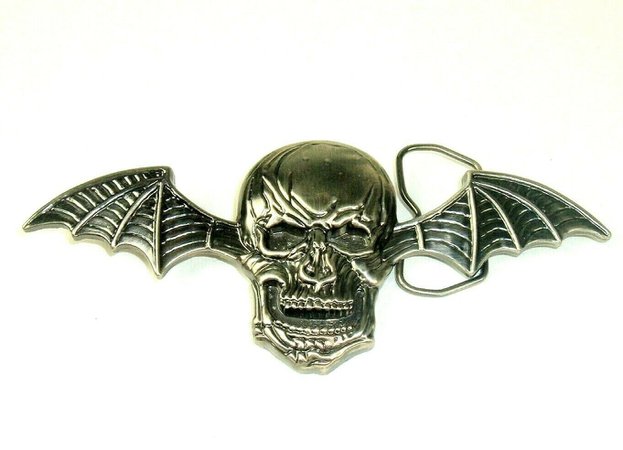 SKULL Belt Buckle Bat Wings Biker goth Rocker Pirate Halloween Vtg 90s | eBay