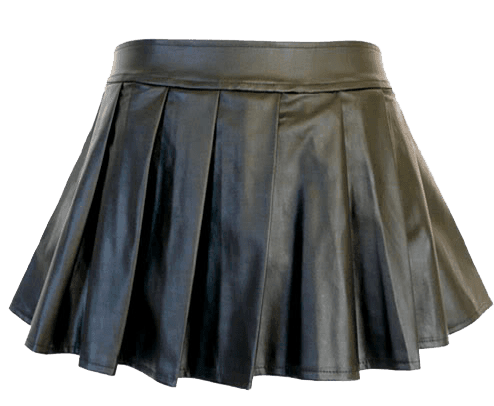 Leather Pleated mini skirt black ~ Free Png Images