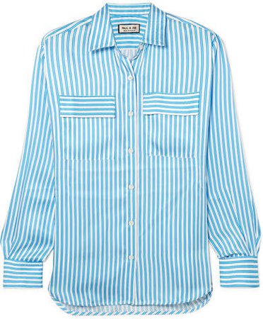 Jaumatin Striped Satin Shirt - Blue