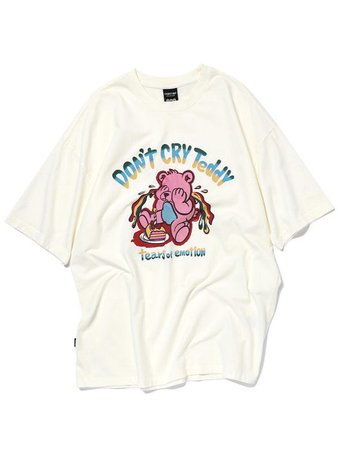 Dont Cry Teddy Short-Sleeve T-Shirt Cream | W Concept