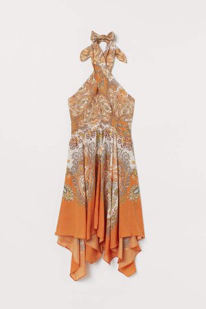 Lyocell-blend Dress - Orange