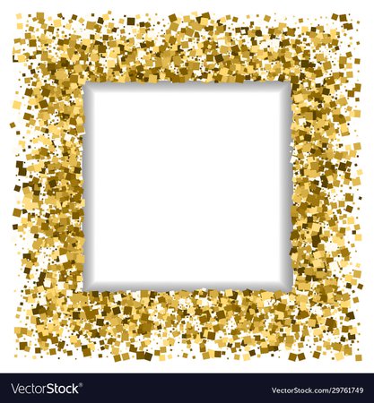 Festive frame gold spangles square background Vector Image