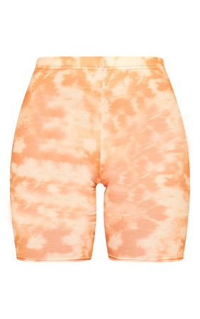 Basic Orange Tie Dye Cycle Shorts | Shorts | PrettyLittleThing