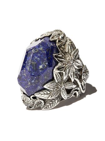 Shop Lyly Erlandsson The Winter lapis lazuli ring with Express Delivery - FARFETCH