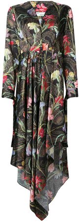 long draped floral shirt