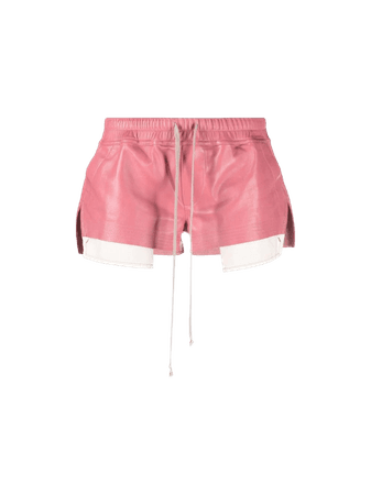pink leather shorts