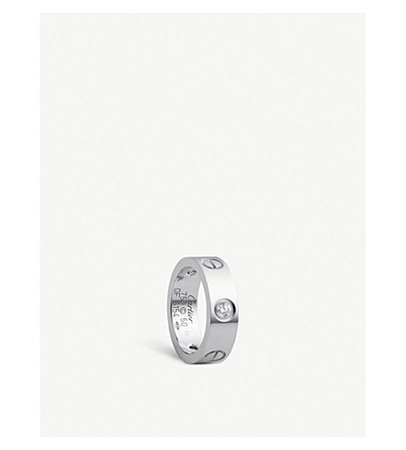 CARTIER - LOVE 18ct white-gold and diamond ring | Selfridges.com