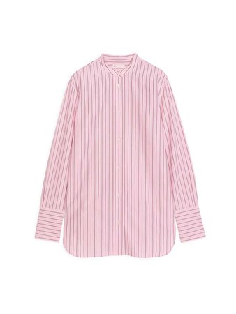 Striped Poplin Shirt - Pink - Shirts & blouses - ARKET DK