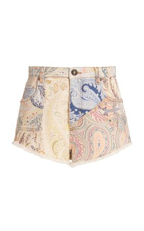 Paisley-Printed Denim Shorts By Etro | Moda Operandi