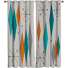 Amazon.com: Europen Retro Prismatic Modern Mid Century Darkening Blackout Window Curtain Panels Prismatic Mid Century Draperies Window Treatments With Solid Grommet for Living Room 2 Pieces 40"W x 63"L : Home & Kitchen