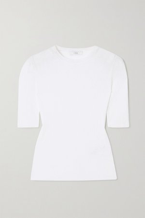 White Plissé cotton-crepon T-shirt | Vince | NET-A-PORTER