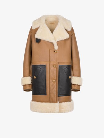 Shearling coat with 4G dagger buttons | GIVENCHY Paris