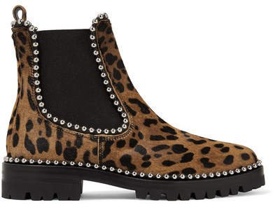 Spencer Studded Leopard-print Calf Hair Chelsea Boots - Leopard print