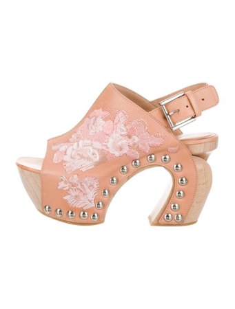Alexander McQueen Floral Embroidered Platform Sandals - Shoes - ALE64210 | The RealReal