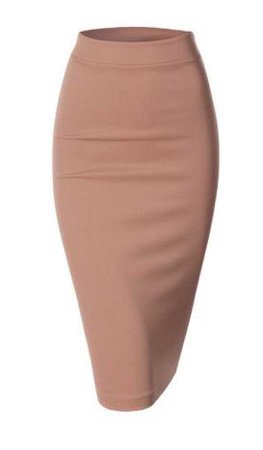 Doublju Women's Scuba Slim Fit Stretchy Pencil Midi Skirt