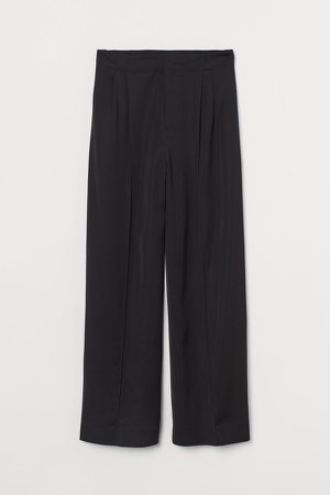 Wide-cut Pants - Black