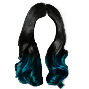 black and blue hair ombre png