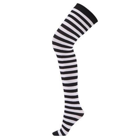 HDE Women's Plus Size Striped Stockings Thigh High Over the Knee OTK Sheer Nylons (Black White Stripes) - Walmart.com