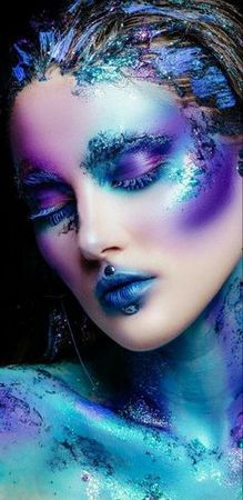 Turquoise Purple Face