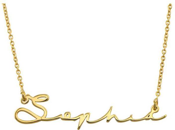Gold name necklace by Belle & Ten