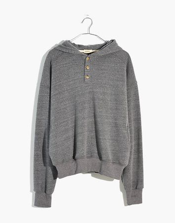 Donni (Re)sourced Cashmere-Merino Button Hoodie Sweatshirt