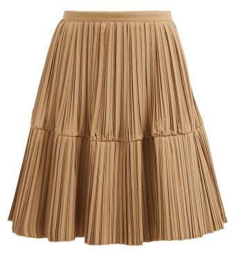 Glyn Pleated Poplin Skirt - Womens - Light Brown