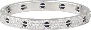 CRN6032417 - LOVE bracelet, diamond-paved, ceramic - White gold, ceramic, diamonds - Cartier
