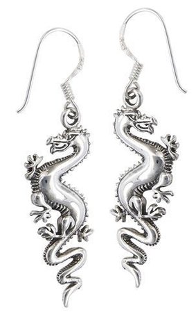 Sterling Dragon Earrings