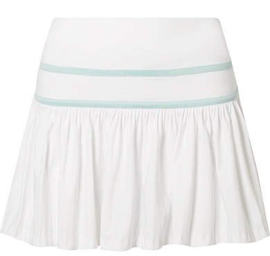 L'Etoile Sport - Pleated Stretch-jersey Tennis Skirt - White