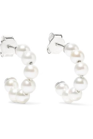 Meadowlark | Paris pearl hoop earrings | NET-A-PORTER.COM