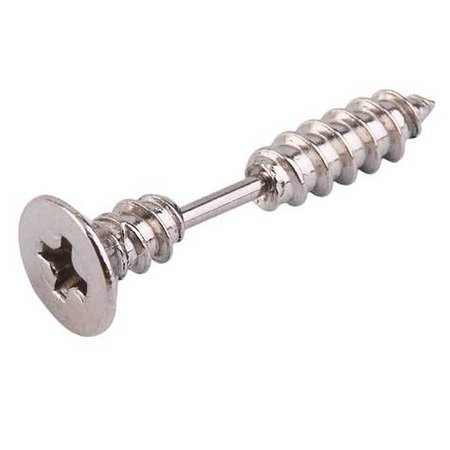 silver screw earrings grunge