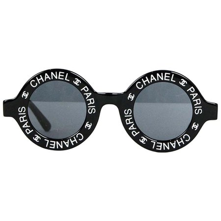 Chanel Rare Black Vintage 90's CC Paris Sunglasses For Sale at 1stdibs
