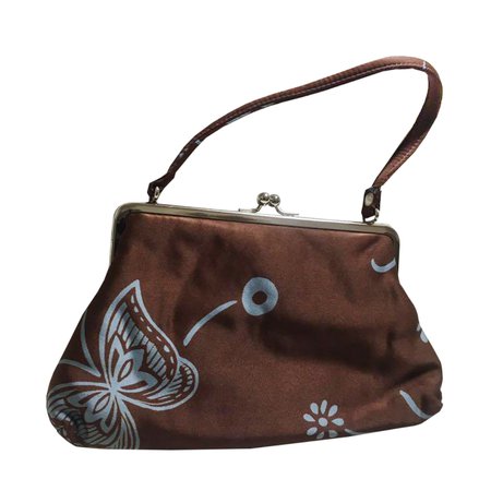 hysteric glamour brown blue butterfly hand bag