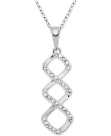 Macy's Diamond Twist 18" Pendant Necklace (1/10 ct. t.w.) in Sterling Silver & Reviews - Fashion Jewelry - Jewelry & Watches - Macy's