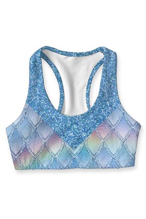Dragon Scale Stella Blue Seamless Racerback Sport Yoga Bra - Women – Pineapple Clothing