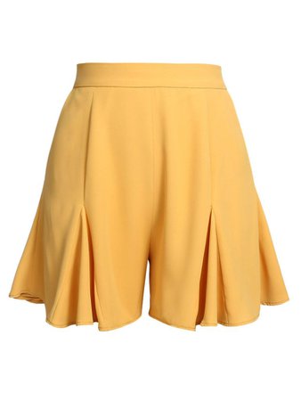 [Pre-sale] Retro Yellow Ruffled Pockets Shorts – Retro Stage - Chic Vintage Dresses and Accessories