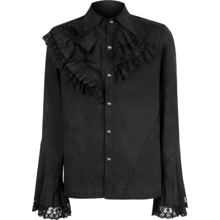 Punk Rave gothic shirt with baroque trumpet sleeves
