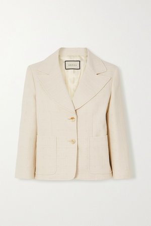 White Cotton and wool-blend jacquard blazer | Gucci | NET-A-PORTER