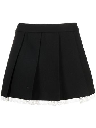 SHUSHU/TONG lace-trimmed Pleated Skirt - Farfetch