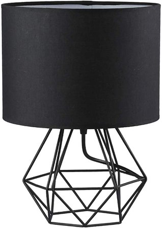Frideko Modern Table Lamp with Fabric Shade and Hollowed Out Cage Style Metal Base for Bedside Bedroom Living Room Dining Room (White-Rose Gold), Table Lamps - Amazon Canada