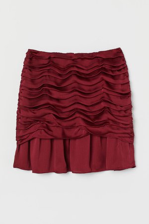 Draped Skirt - Red